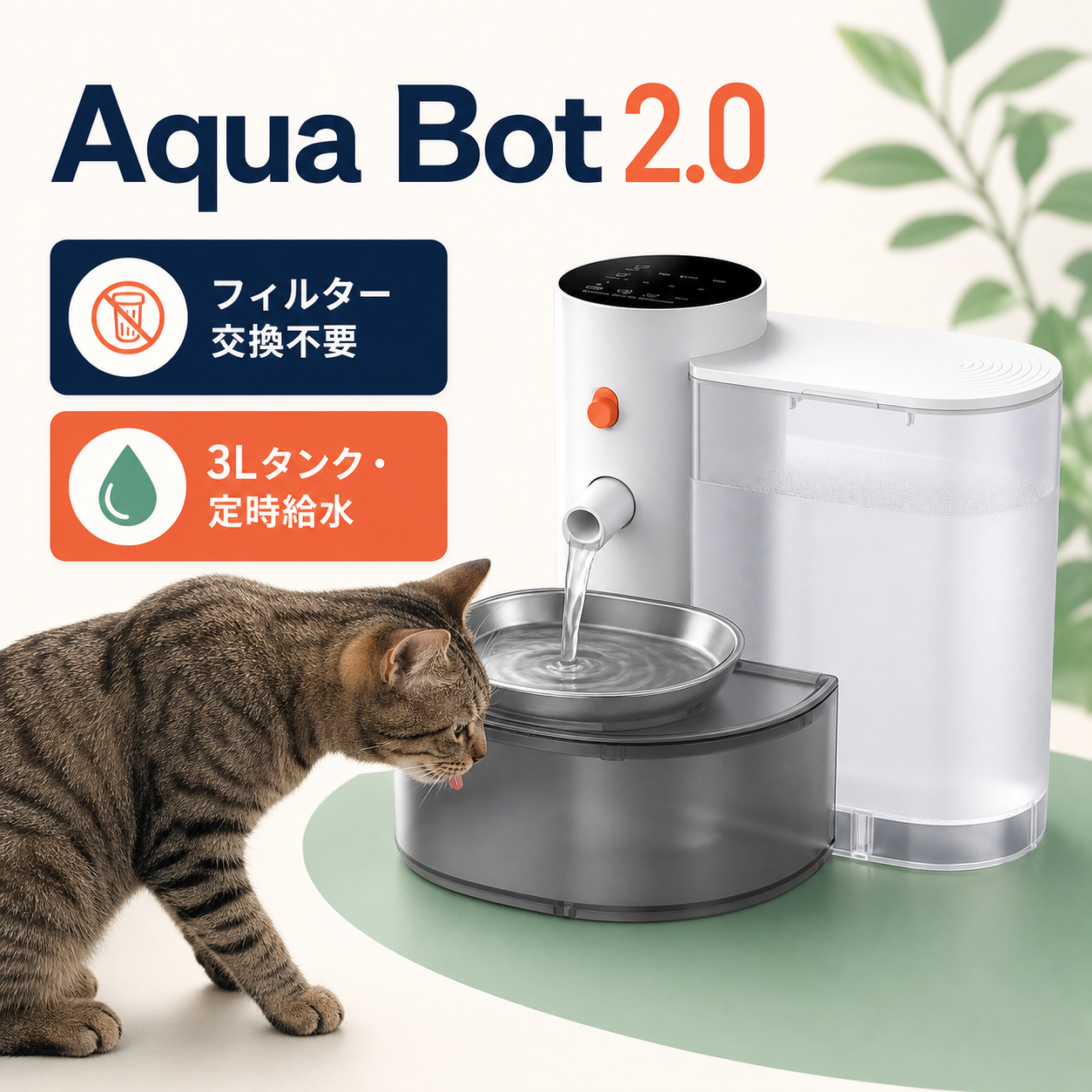Aqua Bot 2.0 アクアボット｜フィルター不要の猫用自動給水器 商品画像 1