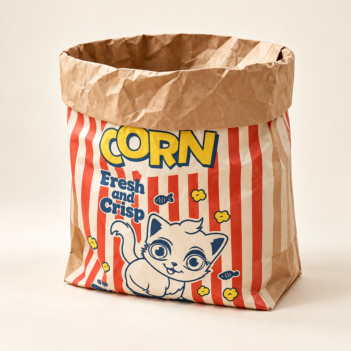 CrinkleCove の二重クラフト紙と広い入口