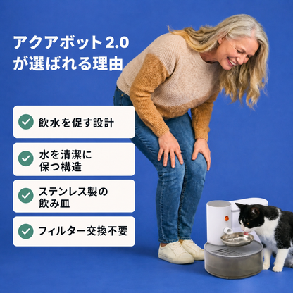 Aqua Bot 2.0 アクアボット｜フィルター不要の猫用自動給水器 商品画像 17