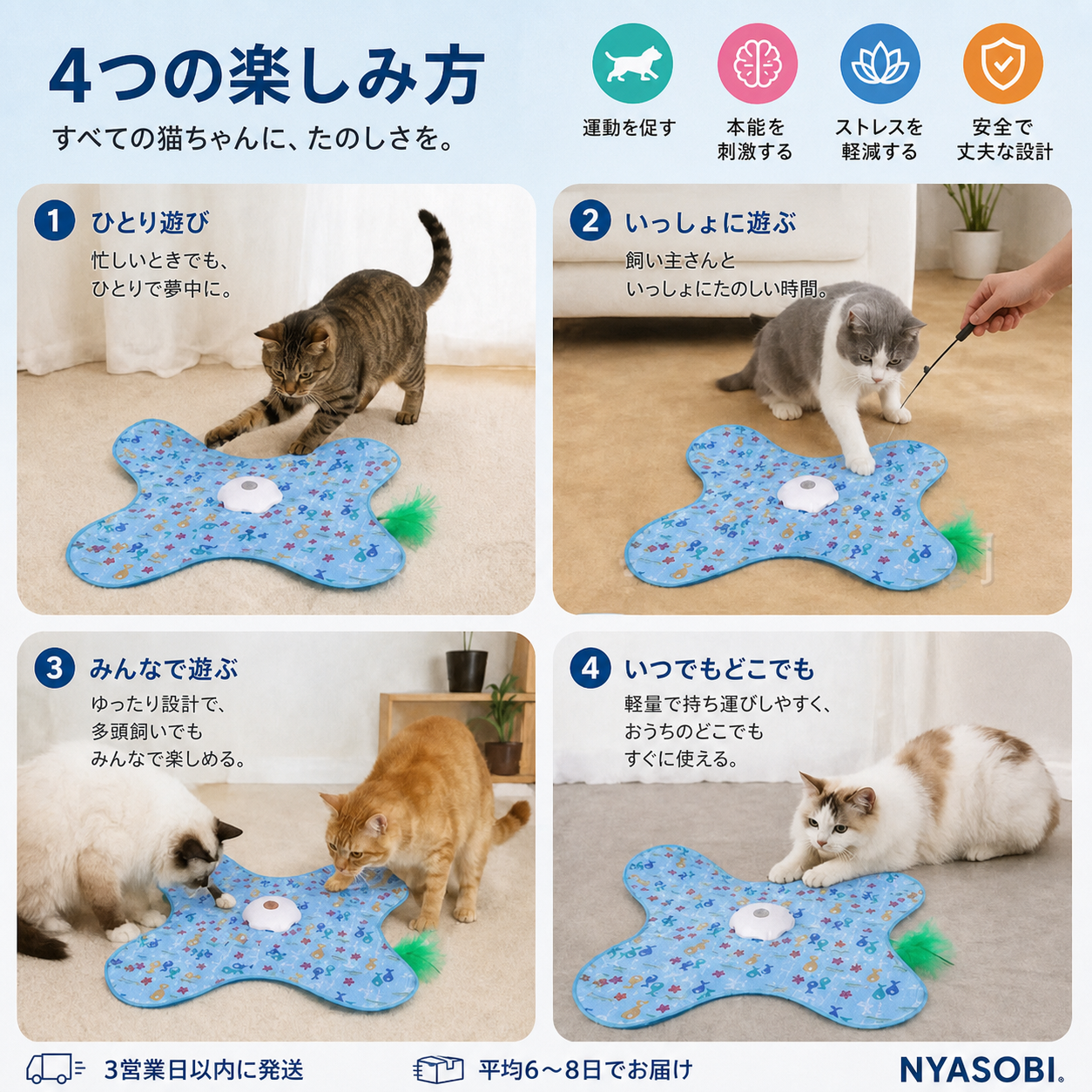 HuntPad Pro™ 360°自動猫じゃらし 商品画像 4