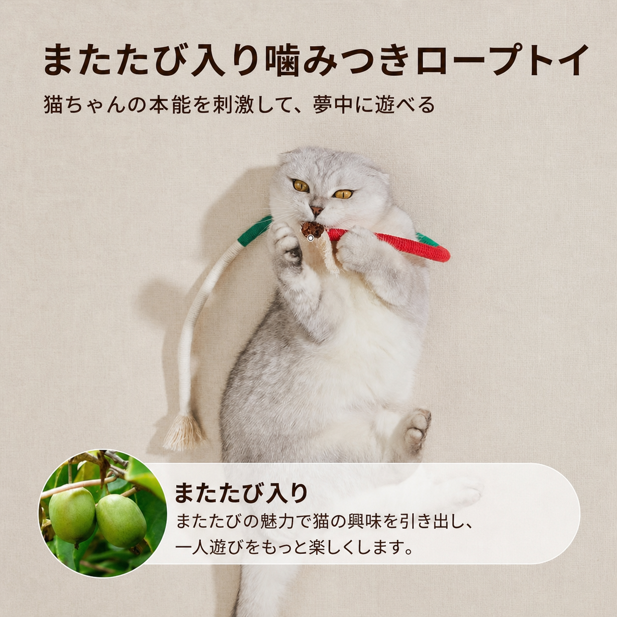 またたび入り噛みつきロープトイ 商品画像 5