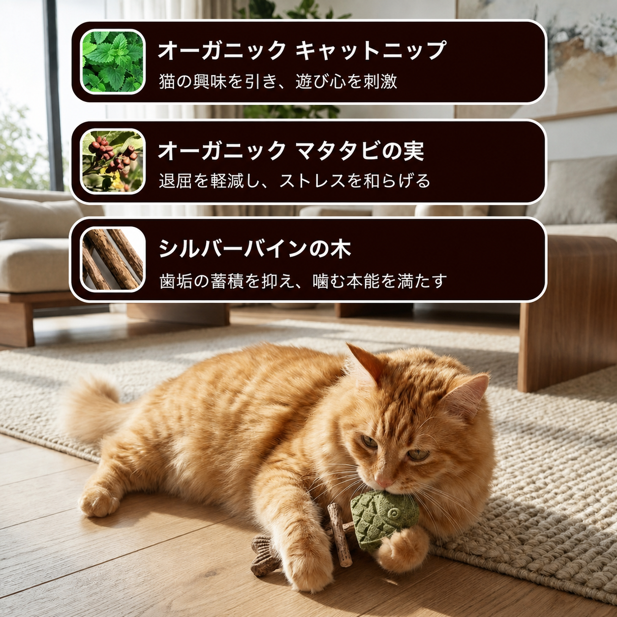 PurrBite™ 3-in-1 キャットニップ＆マタタビおもちゃ 商品画像 5